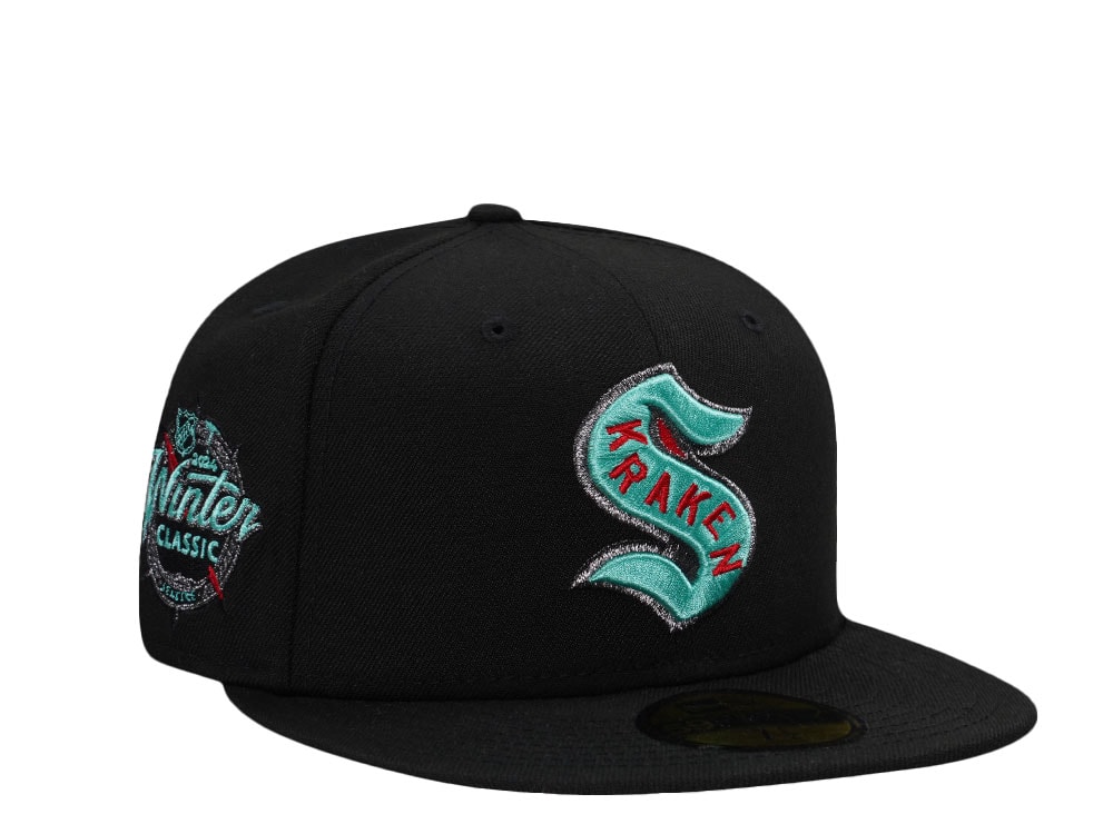 New Era Seattle Kraken Winterclassic 2024 Liquid Titanium Black Edition 59Fifty Fitted Cap