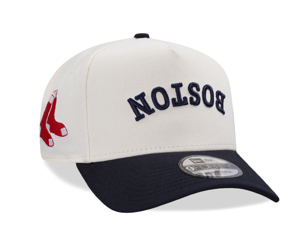 New Era Boston Red Sox Script Chrome Two Tone Edition 9Forty A Frame Snapback Cap