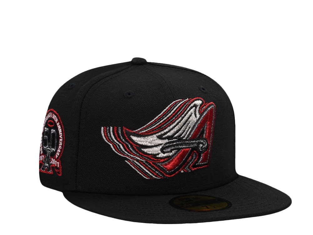 New Era Anaheim Angels 50th Anniversary Metallic Black Prime Edition 59Fifty Fitted Cap