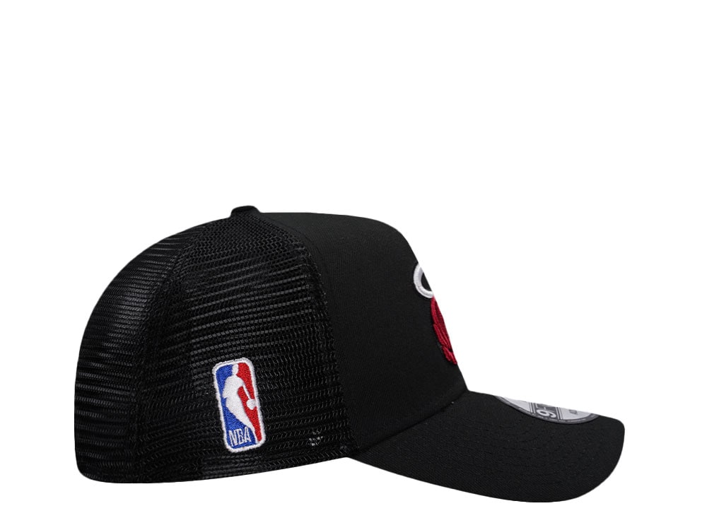 New Era Miami Heat Black Classic Edition Trucker 9Forty A Frame Snapback Cap