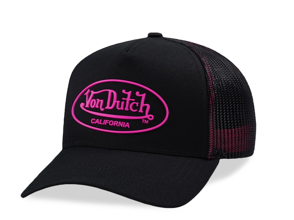 Von Dutch Oval Patch Black Pink Edition Trucker Snapback Cap