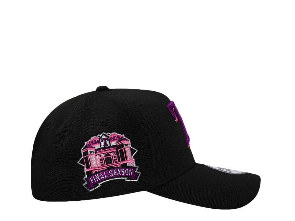 New Era Texas Rangers Final Season Magenta Black Prime Edition 9Forty A Frame Snapback Cap
