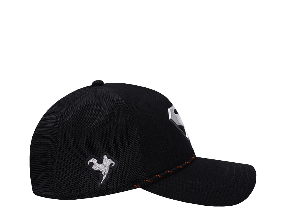 Capslab Superman Silver Logo Black Trucker Snapback Cap