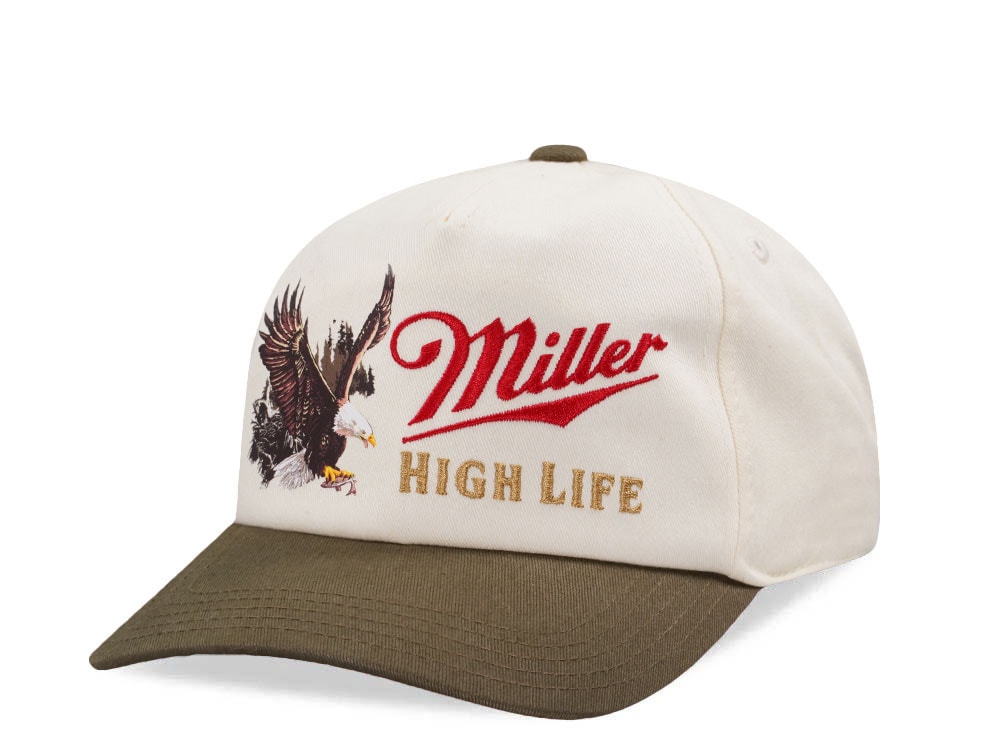 American Needle Miller High Life Eagle Roscoe Ivory Snapback Cap