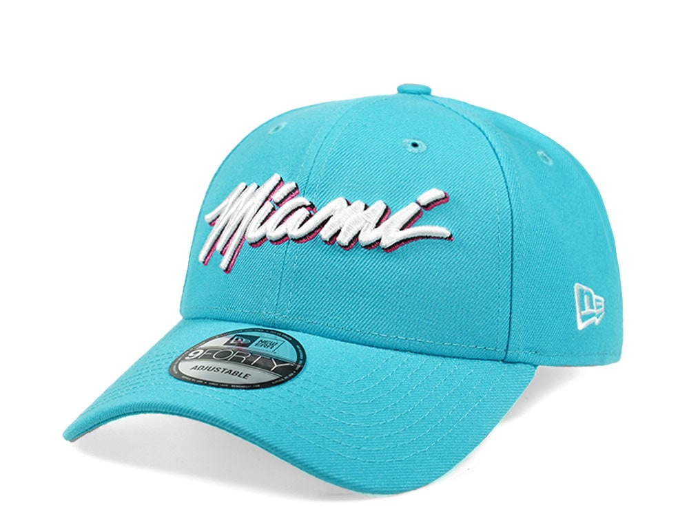 New Era Miami Heat Vice Edition Teal 9Forty Snapback Cap