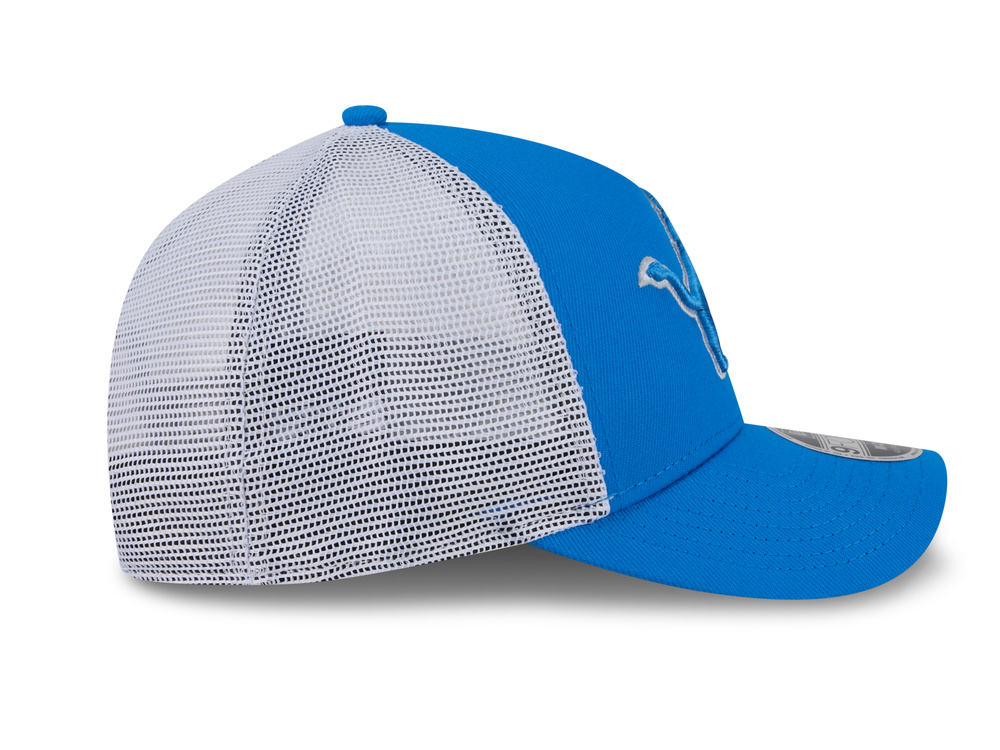 New Era Detroit Lions Official Team Color Edition 9Forty M Crown A Frame Trucker Snapback Cap