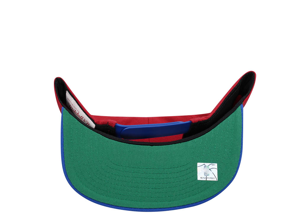 Mitchell & Ness Detroit Pistons Transcript Red Two Tone Snapback Cap