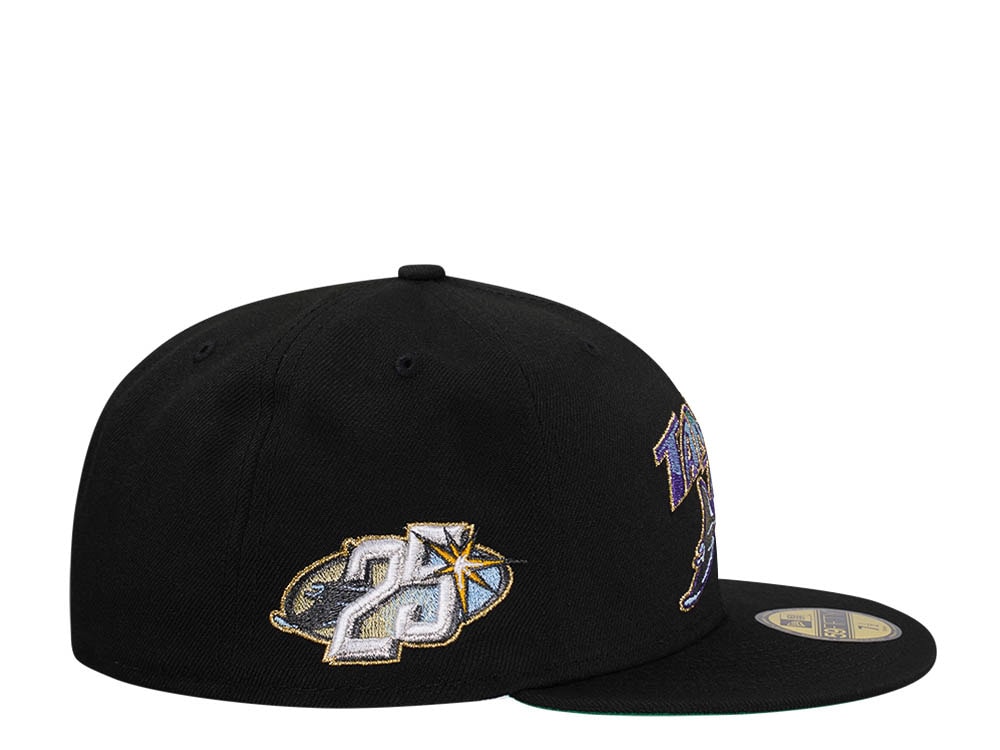 New Era Tampa Bay Rays 25th Anniversary Black Gold Throwback Edition 59Fifty Fitted Cap