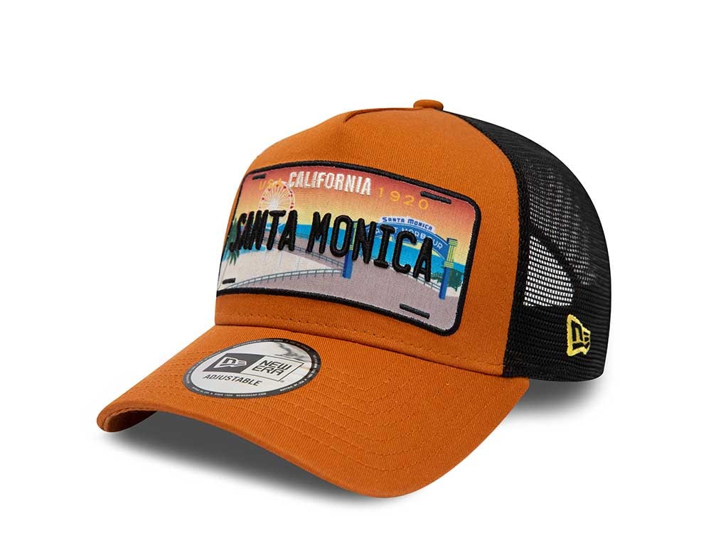 New Era Santa Monica License Plate A Frame Trucker Snapback Cap