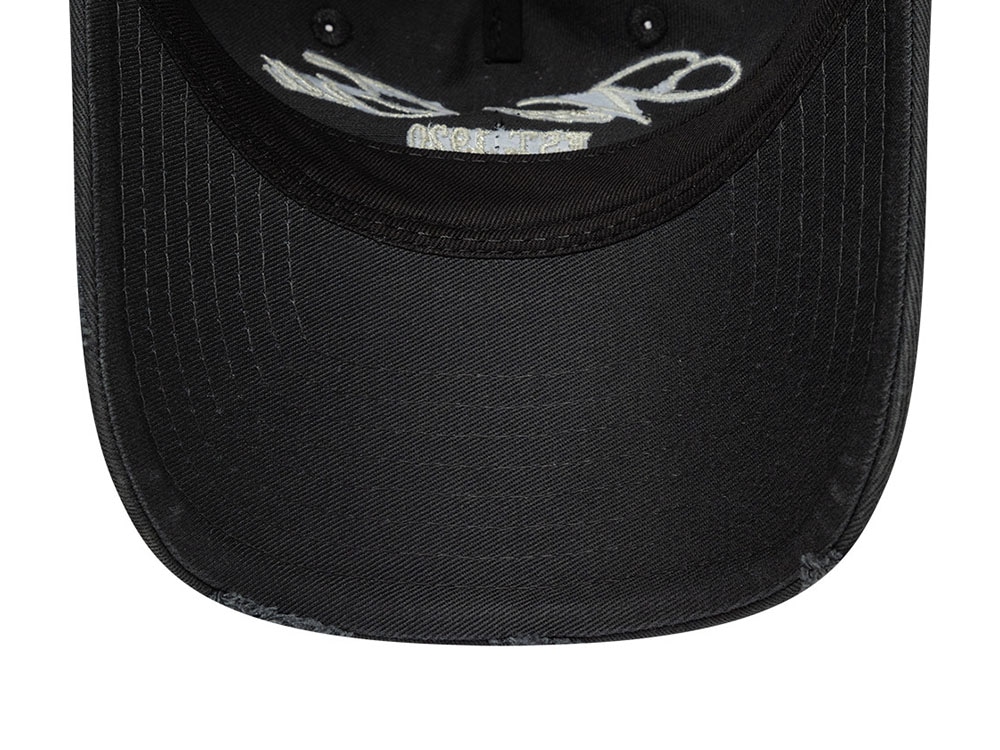 New Era Washed Distressed Black 9Twenty A Frame Strapback Cap
