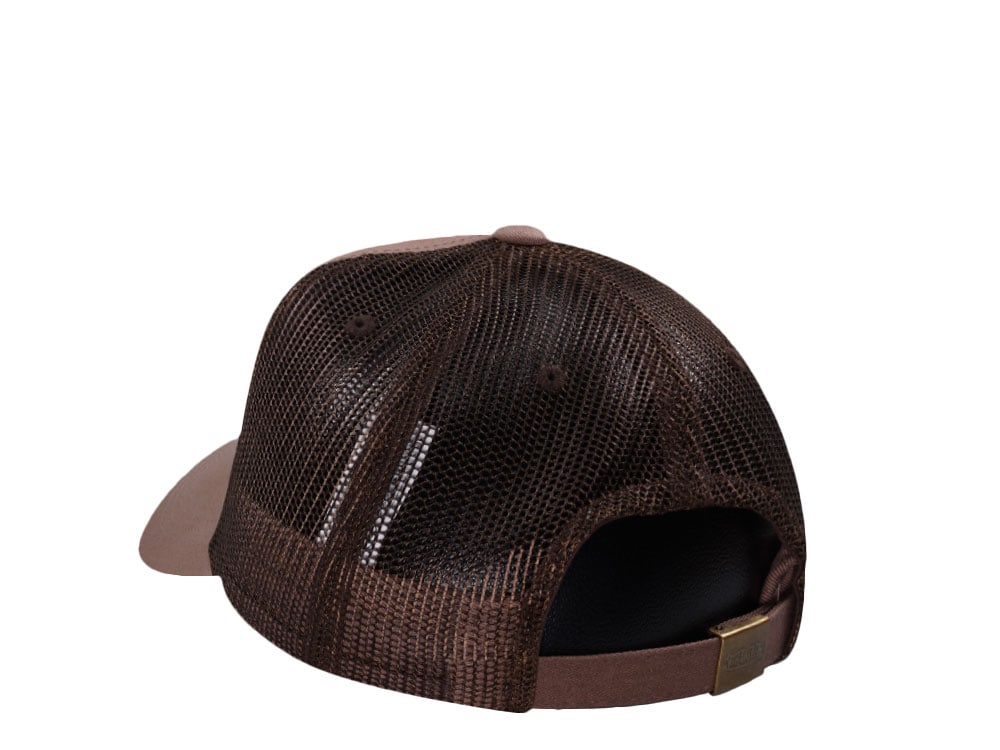 Von Dutch Oval Patch Brown Trucker Strapback Cap