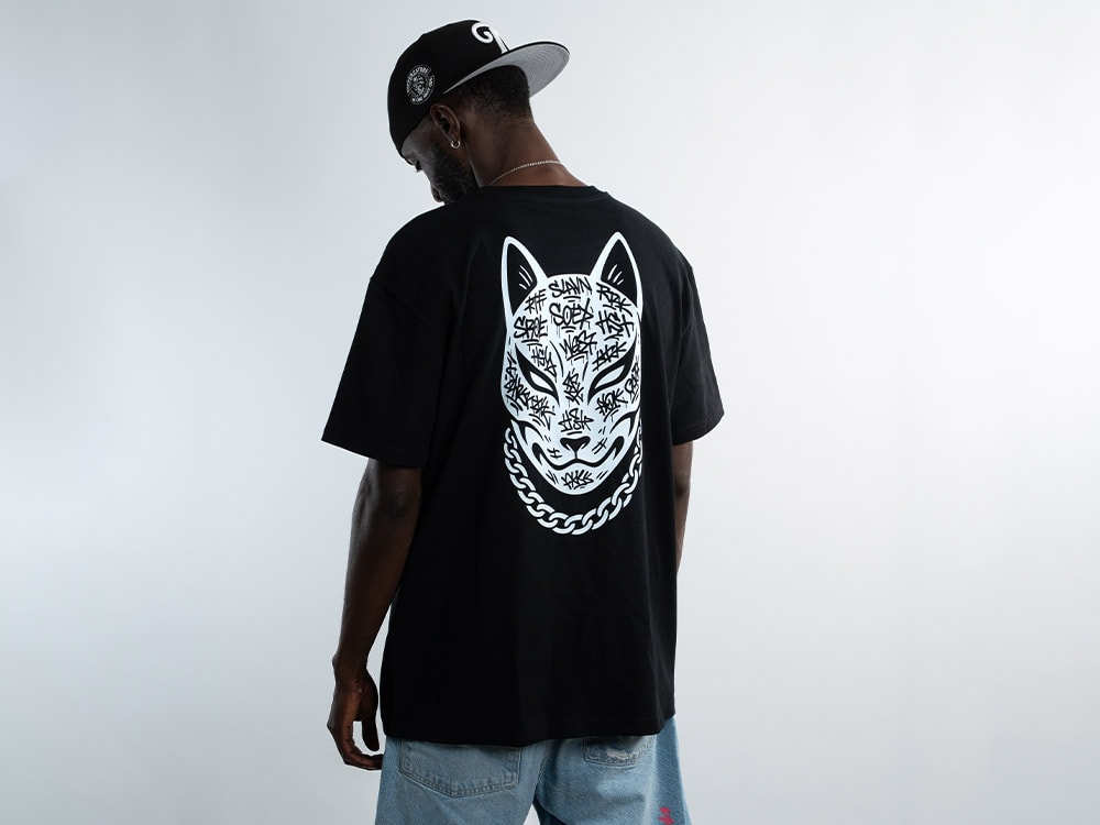 Parallel Union T-Shirt Tatoo Mask Black Oversize Edition