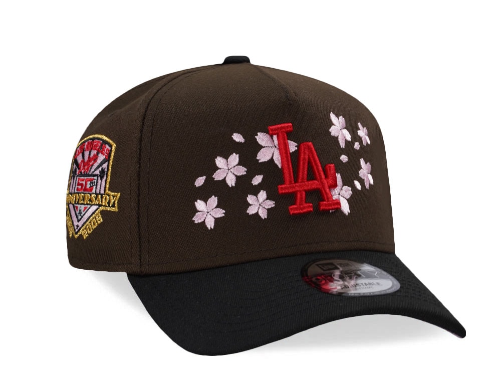 New Era Los Angeles Dodgers 50th Anniversary Bloom Walnut Two Tone Edition 9Forty A Frame Snapback Cap