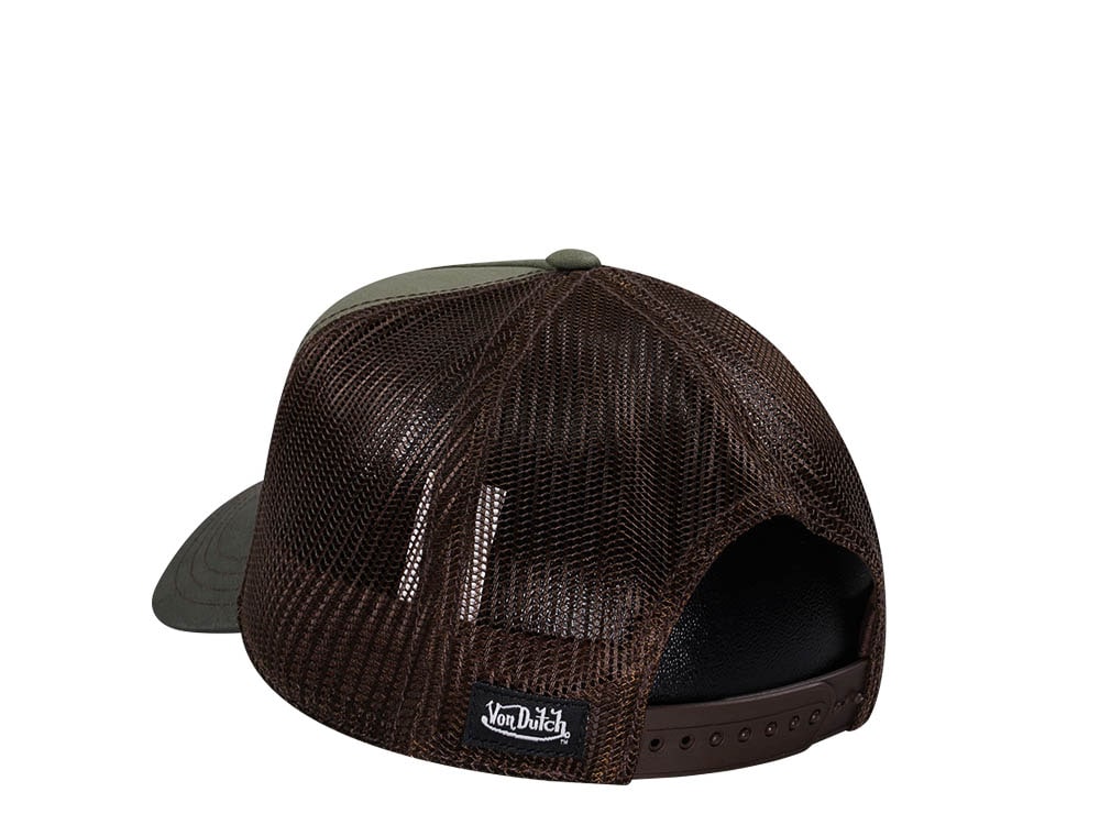 Von Dutch Electric Road Olive Two Tone Edition Trucker A Frame Snapback Cap