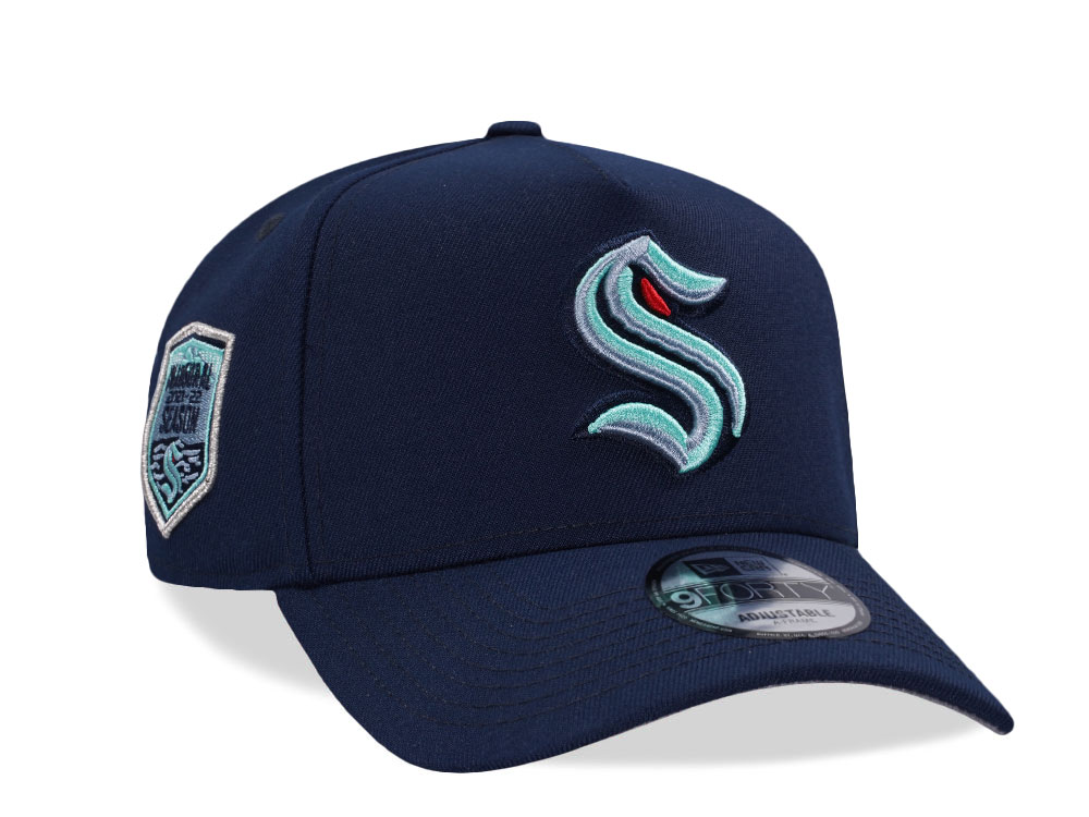 New Era Seattle Kraken Inaugural Season 2021 Navy Prime Edition 9Forty A Frame Snapback Cap