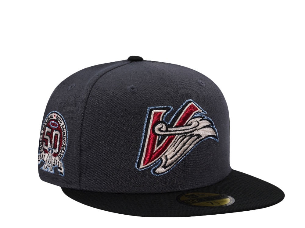 New Era Anaheim Angels 50th Anniversary Dark Gray Two Tone Edition 59Fifty Fitted Cap