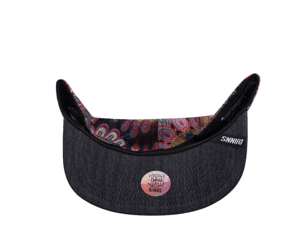 Djinns Peacock Linen Multicolor 6 Panel Snapback Cap
