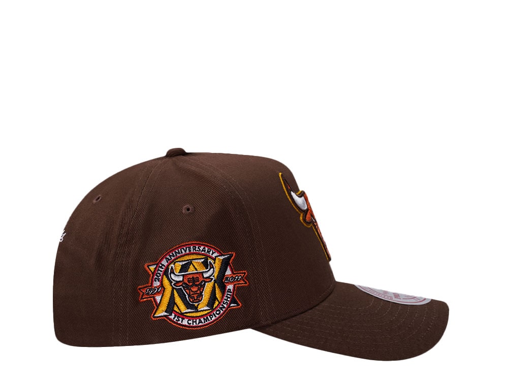 Mitchell & Ness Chicago Bulls 20th Anniversary Brown Edition Pro Pinch Fit Snapback Cap
