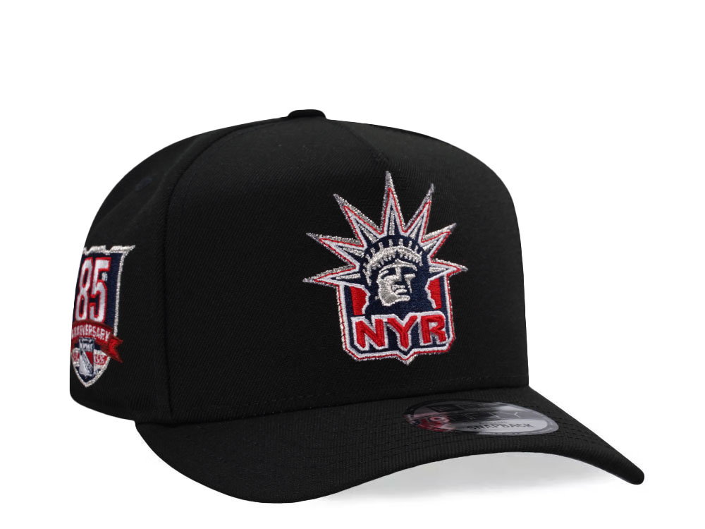 New Era New York Rangers 85th Anniversary Black Prime Edition 9Fifty A Frame Snapback Cap