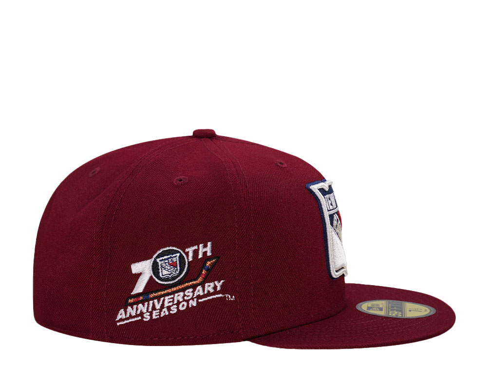 New Era New York Rangers 70th Anniversary Smooth Red Throwback Edition 59Fifty Fitted Cap