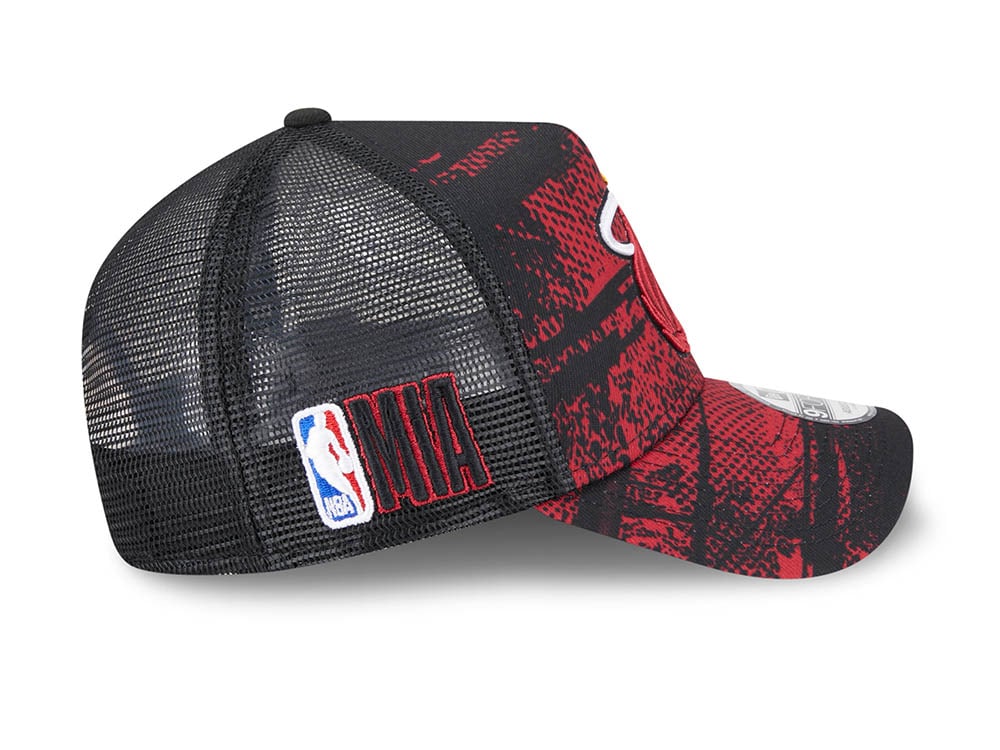 New Era Miami Heat NBA Tip Off 2024 Trucker 9Forty A Frame Snapback Cap