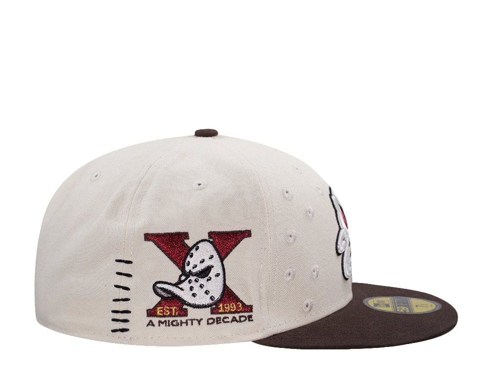 New Era Anaheim Ducks 10th Anniversary Canvas Chrome Two Tone Horror Edition 59Fifty Fitted Cap
