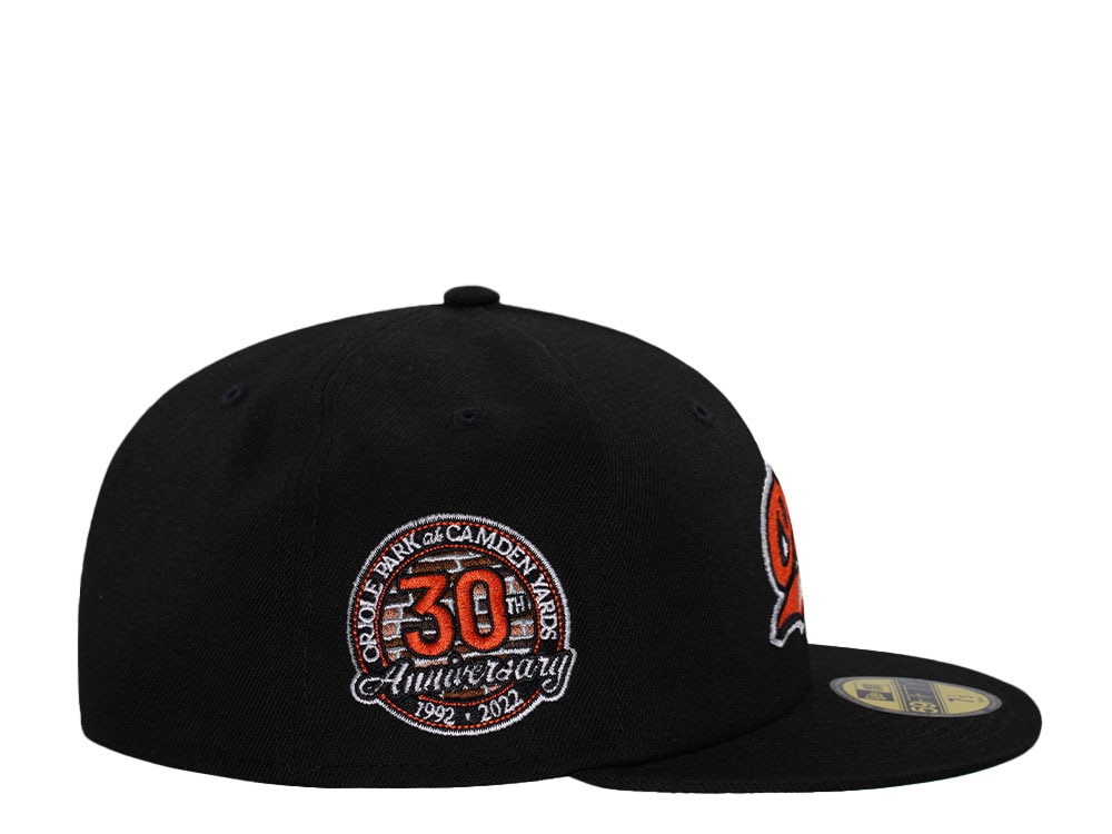 New Era Baltimore Orioles 30th Anniversary Black Throwback Edition 59Fifty Fitted Cap