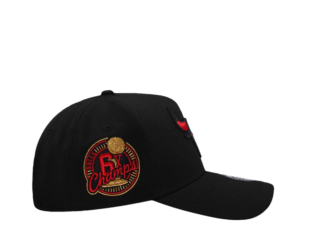 New Era Chicago Bulls 6x Champs Black and Red Prime Edition 9Forty A Frame Snapback Cap