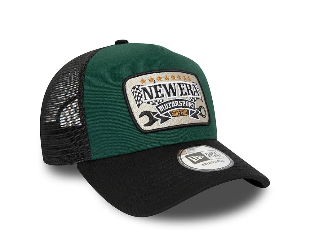 New Era Motorsport Patch A Frame Trucker Strapback Cap