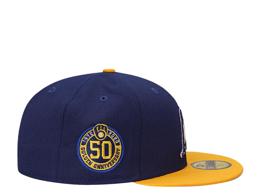 New Era Milwaukee Brewers 50th Anniversary Two Tone Classic Edition 59Fifty Fitted Cap