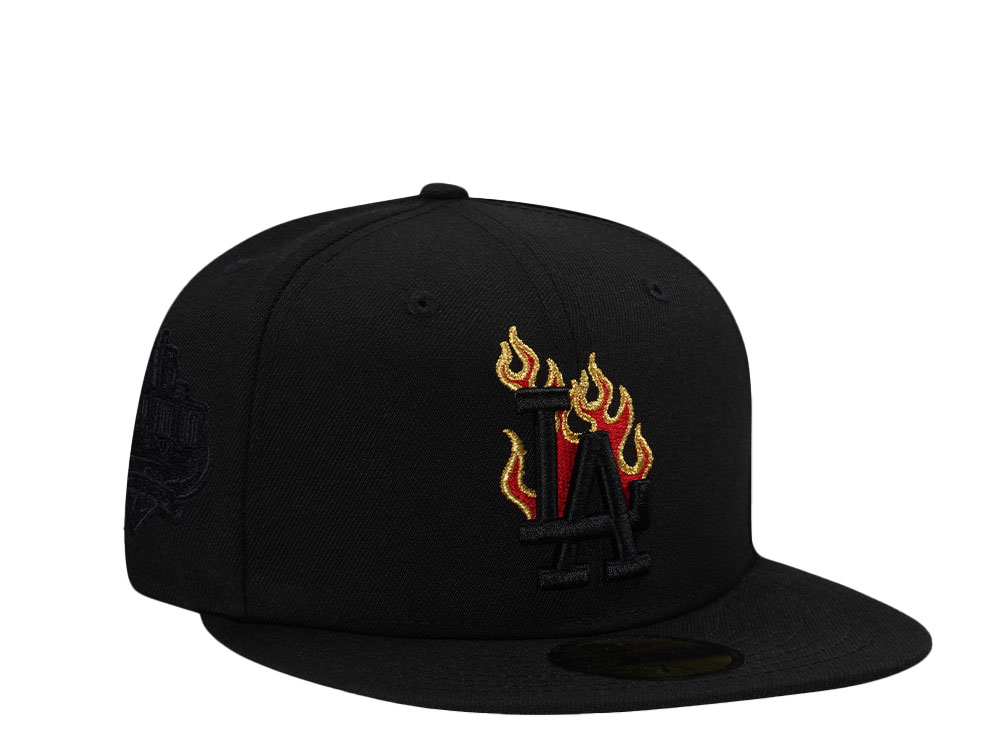 New Era Los Angeles Dodgers 40th Stadium Anniversary Blackout Red Fire Edition 59Fifty Fitted Cap
