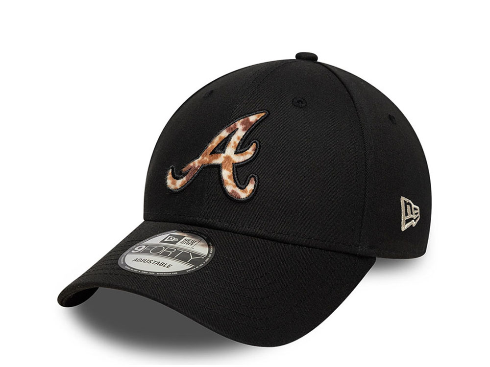 New Era Atlanta Braves Faux Pony Infill Black 9Forty Strapback Cap