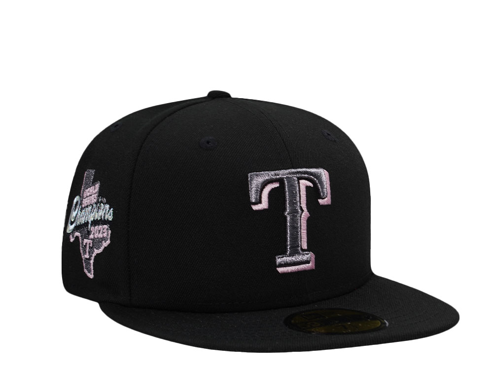 New Era Texas Rangers World Series Champions 2023 Liquid Titanium Pink Edition 59Fifty Fitted Cap