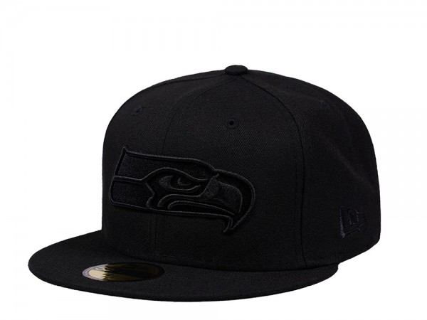 New Era Seattle Seahawks Black on Black Edition 59Fifty Fitted Cap
