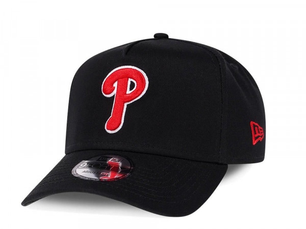 New Era Philadelphia Phillies Black 9Forty A Frame Snapback Cap