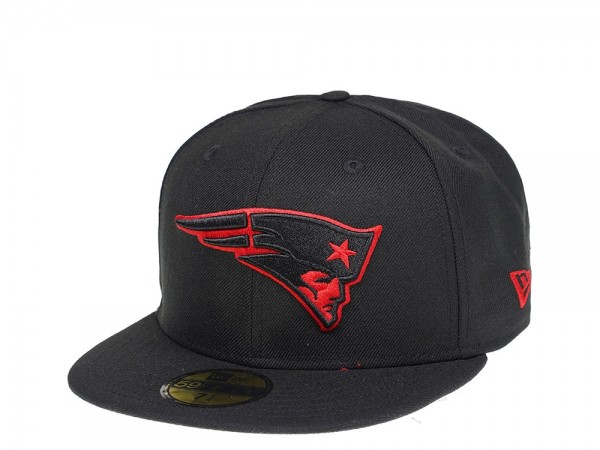 New Era New England Patriots Black Scarlet Edition 59Fifty Fitted Cap
