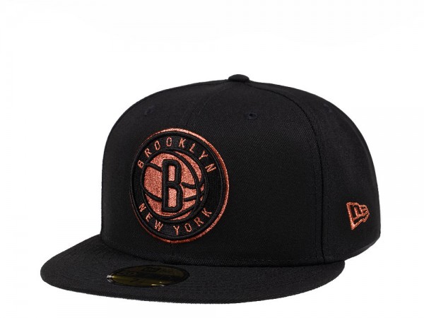 New Era New Brooklyn Nets Black and Copper Edition 59Fifty Fitted Cap