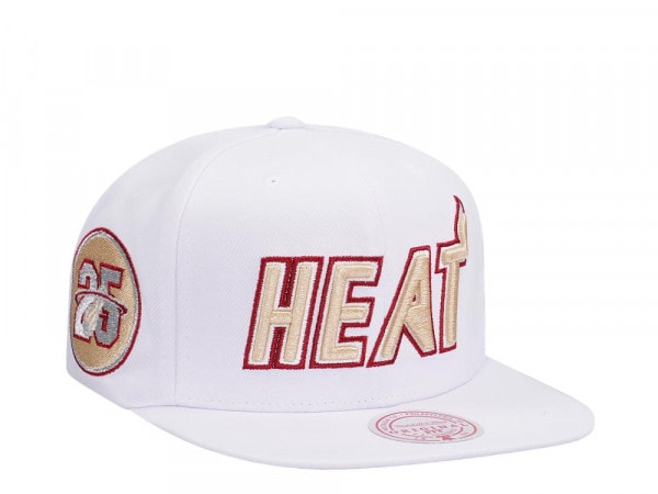 Mitchell & Ness Miami Heat 25th Anniversary Winter White Hardwood Classic Snapback Cap