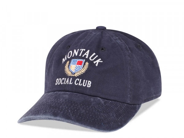 American Needle Montauk Social Club Navy Vintage Casual Strapback Cap