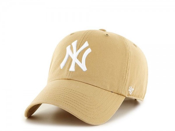 47Brand New York Yankees Light Tan Clean up Strapback Cap